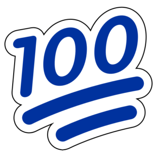 100 One-Hundred Emoji Sticker (Blue)